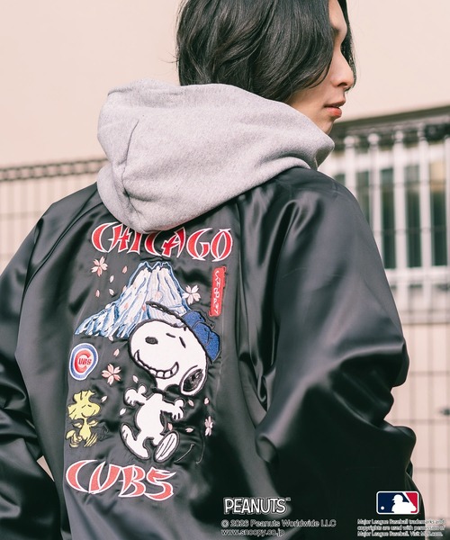 PEANUTS スカジャン 「PEANUTS×MLB」オリジナルデザイン 和柄