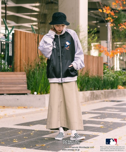 PEANUTS スカジャン 「PEANUTS×MLB」オリジナルデザイン 和柄