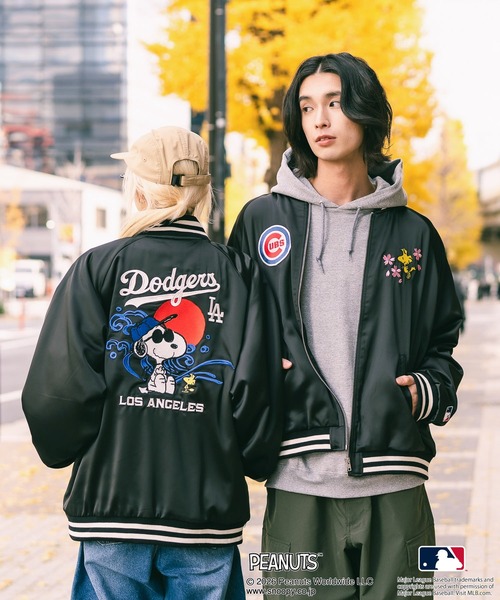 PEANUTS スカジャン 「PEANUTS×MLB」オリジナルデザイン 和柄