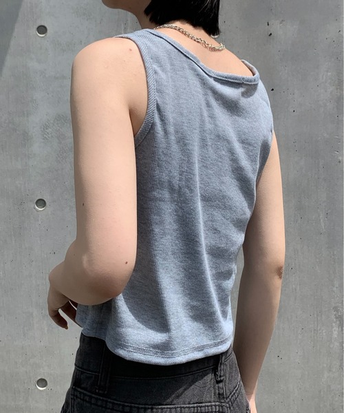 タンクトップ ノースリーブ ヘンリーネック レディース : ZOZOTOWN