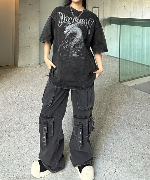 KsG ジーンズ デニム デニムパンツ ベルトデザインカーゴパンツ