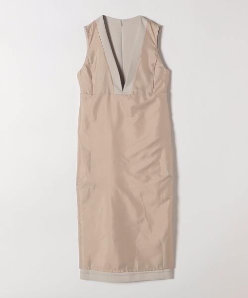 SHIPS any ワンピース any:「洗濯機可能」ダブルクロス Vネック