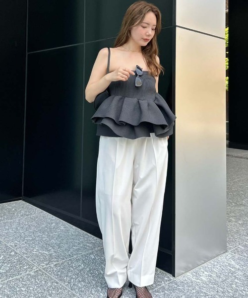 styling/（スタイリング） ニット セーター ラッフルニットベアトップ