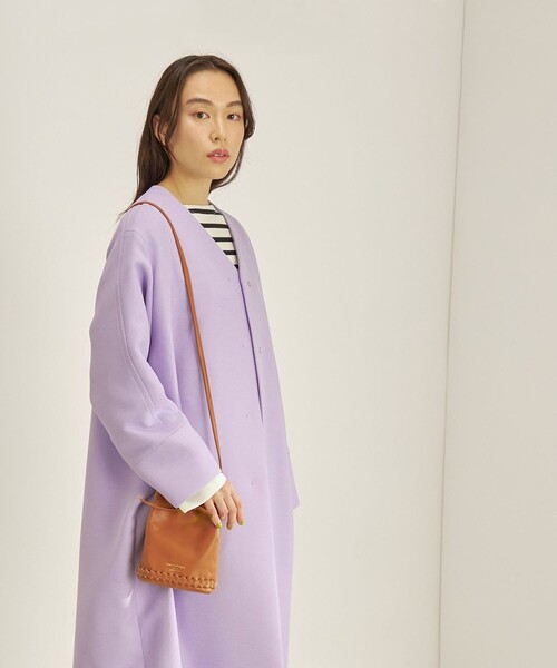 SHIPS（シップス） ノーカラーコート コート トリプルクロス ノー