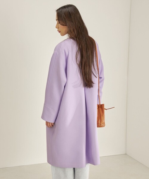 SHIPS（シップス） ノーカラーコート コート トリプルクロス ノー