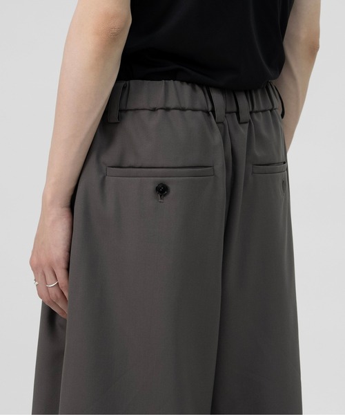 LAPIIS パンツ TWO TUCK WOOL WIDE SHORT TROUSERS メンズ : ZOZOTOWN