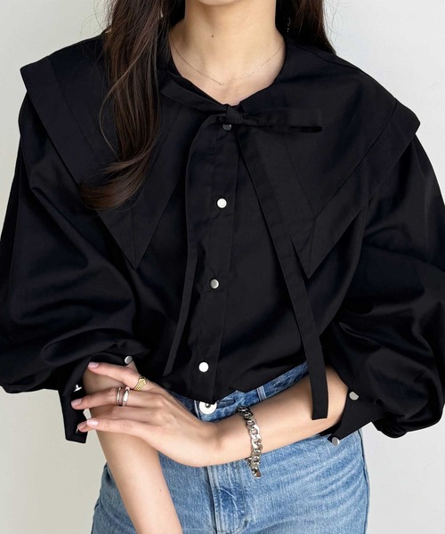 GeeRA（ジーラ） ブラウス シャツ ケープ衿シャツブラウス レディース