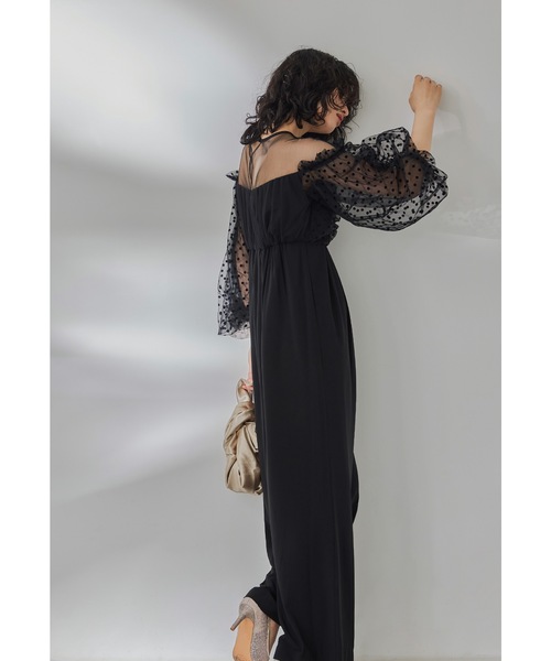 niana（ニアナ） パンツドレス フロッキードットパンツドレス