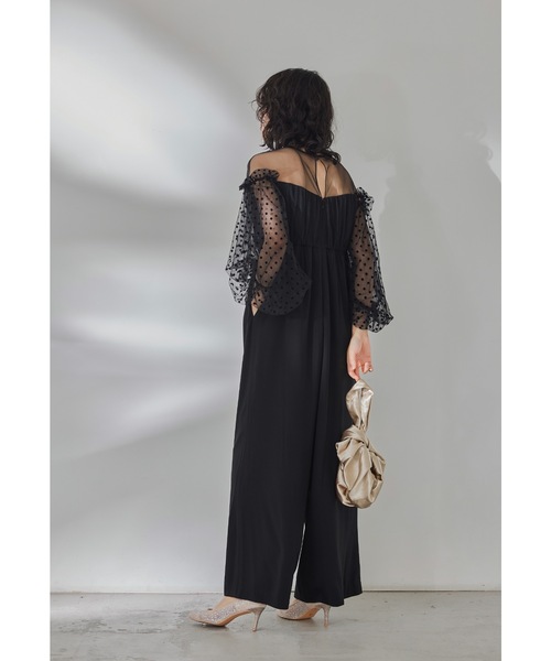 niana（ニアナ） パンツドレス フロッキードットパンツドレス