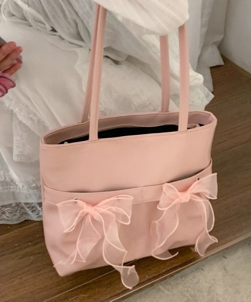 gossip!ロサンゼルス トートバッグ Y2Kガーリー＊リボン付き大容量