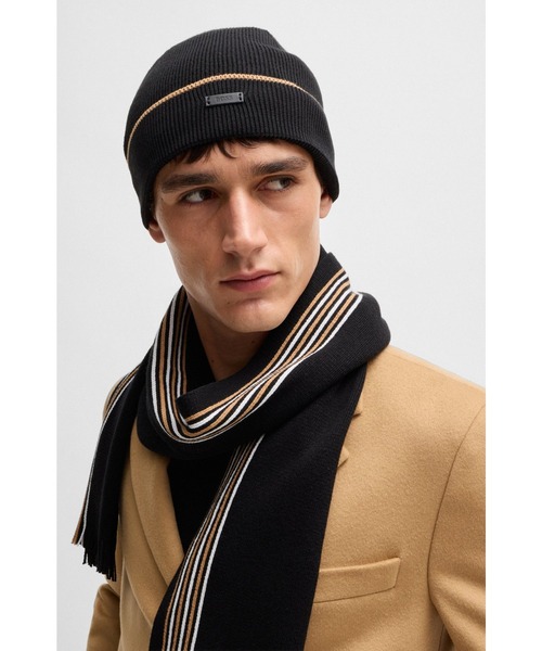 BOSS（HUGO BOSS） マフラー ラッセルニット マフラー＆ハットセット