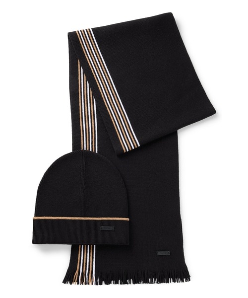 BOSS（HUGO BOSS） マフラー ラッセルニット マフラー＆ハットセット