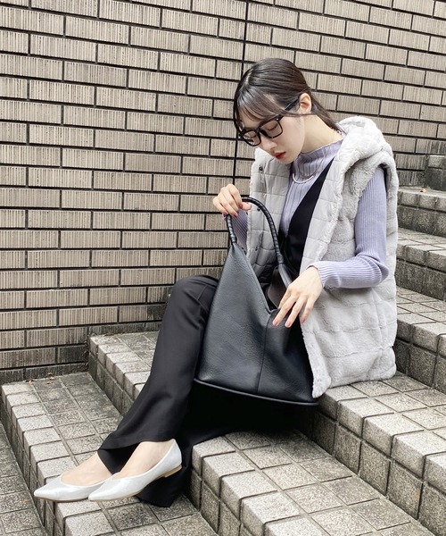 NICOLE white（ニコルホワイト） ベスト ジレ リバーシブルファー