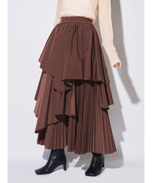 ELENDEEK（エレンディーク） スカート アシンメトリープリーツミックス