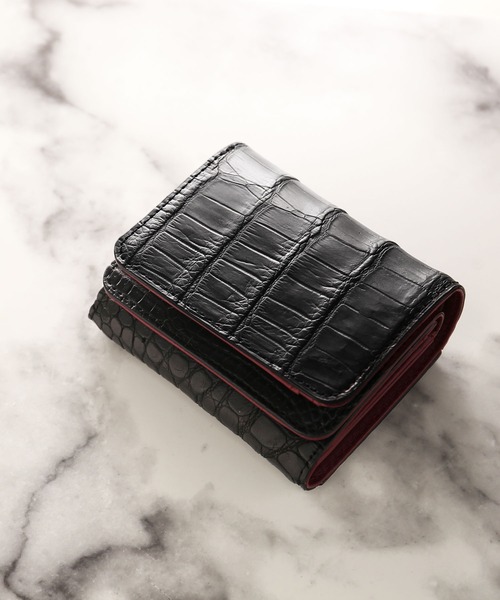 sankyo shokai（三京商会） 財布 クロコダイルレザー本革ミニ財布三