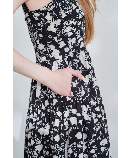 Estella.K ワンピース Sandra Floral-print long dress ショルダー