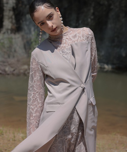 Callarus ドレス 「Callarus」スタンドカラージャケットドッキング