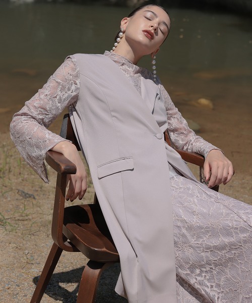 Callarus ドレス 「Callarus」スタンドカラージャケットドッキング