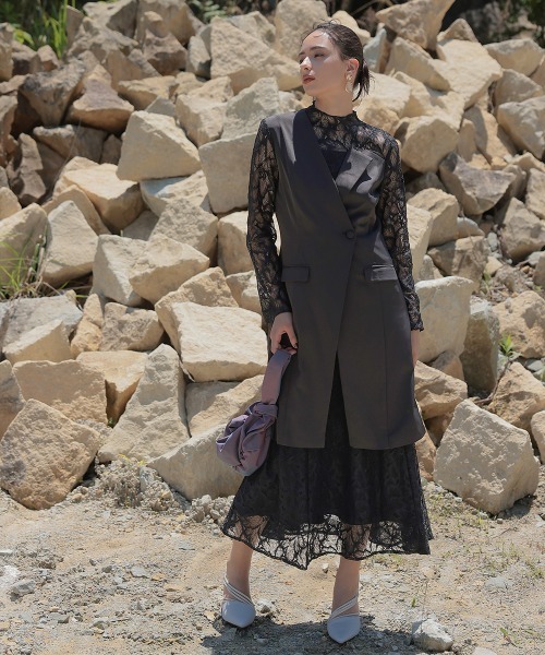 Callarus ドレス 「Callarus」スタンドカラージャケットドッキング