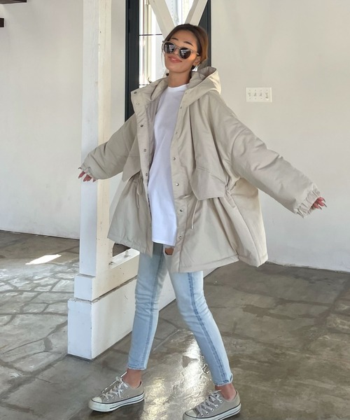 CHERI since1985 アウター ドローストリングフードパディング中綿