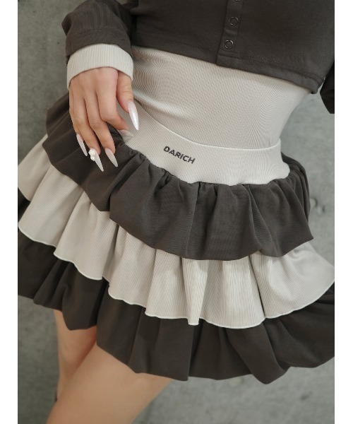 Darich（ダーリッチ） スカート カットフリルミックスミニスカート