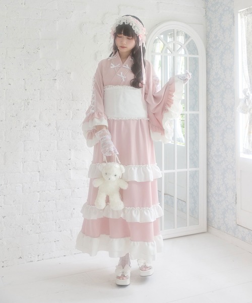 DearMyLove 浴衣 フリル総レースデザイン帯 レディース : ZOZOTOWN