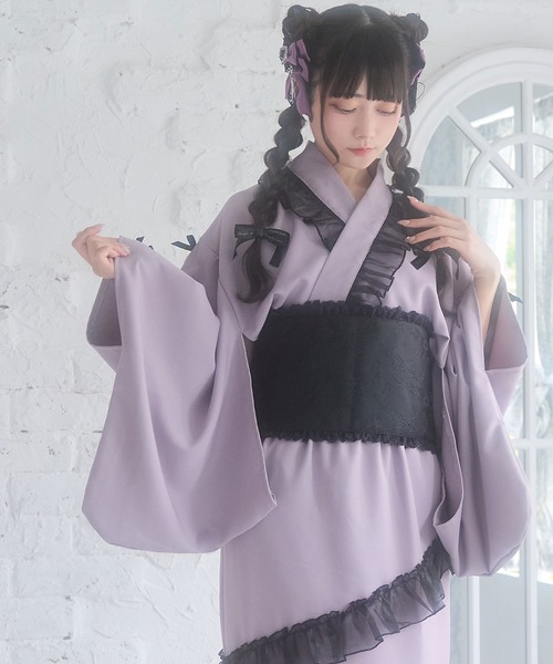 DearMyLove 浴衣 フリル総レースデザイン帯 レディース : ZOZOTOWN