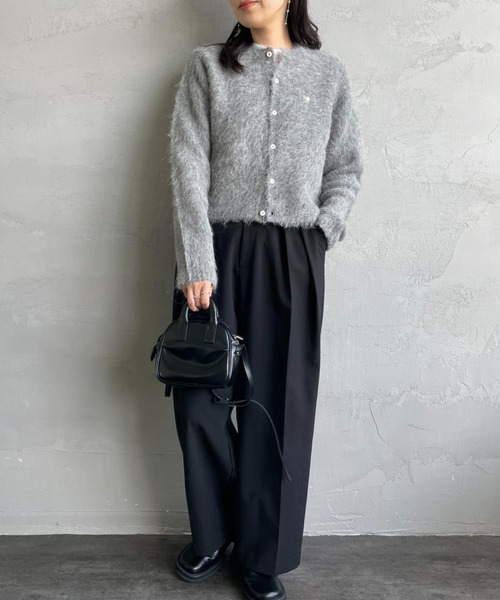 GYMPHLEX（ジムフレックス） カーディガン ロゴ刺繍 クルーネック