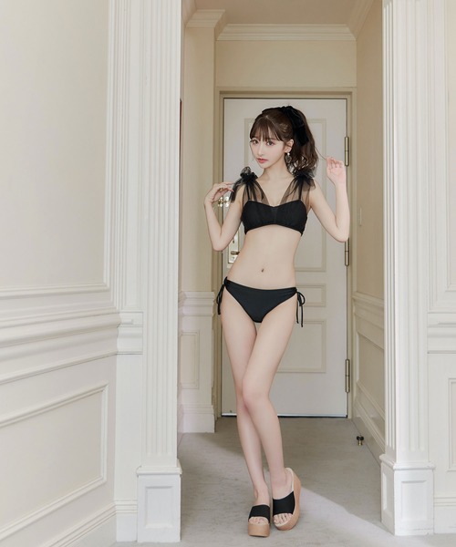 sugar nine 水着 チュールリボン バストアップ ビキニ 2点セット