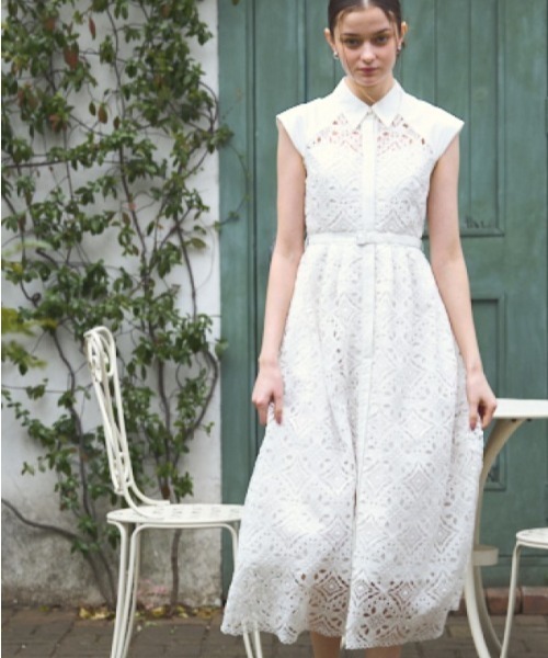 ERADIE（エラディエ） ワンピース French chemical lace shirt dress