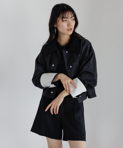 ENC カバーオール corduroy collar coverall jacket / コーデュロイ襟