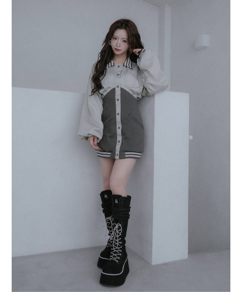 Darich（ダーリッチ） ワンピース ドルマンスリムスカジャンミニ