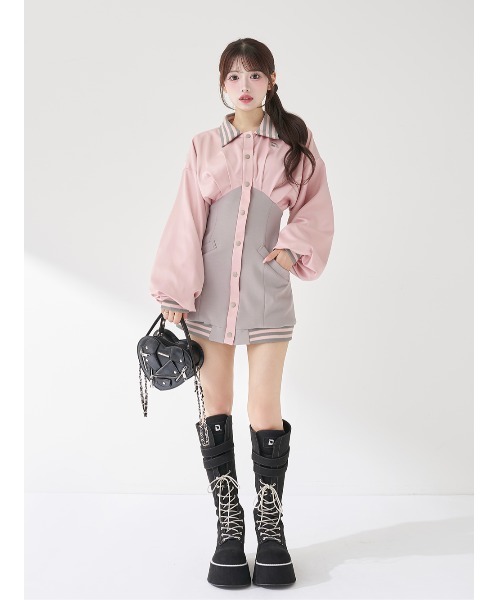 Darich（ダーリッチ） ワンピース ドルマンスリムスカジャンミニ