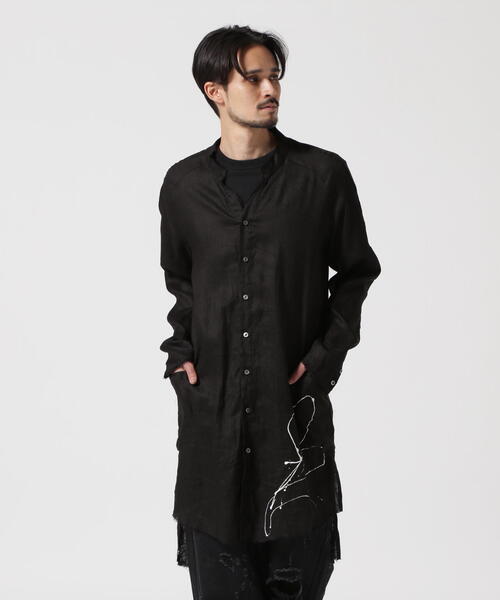 KMRii（ケムリ） シャツ KMRii/ケムリ/Splash Linen Long Shirt メンズ