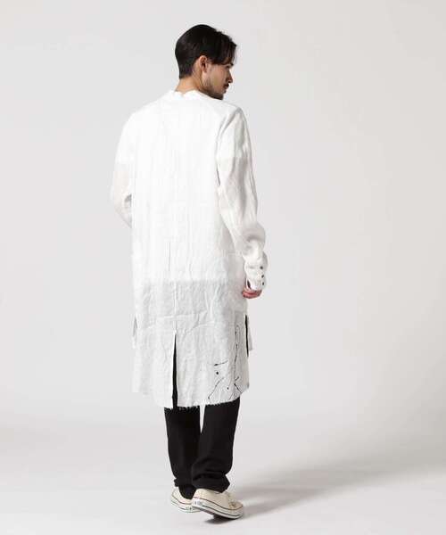 KMRii（ケムリ） シャツ KMRii/ケムリ/Splash Linen Long Shirt メンズ