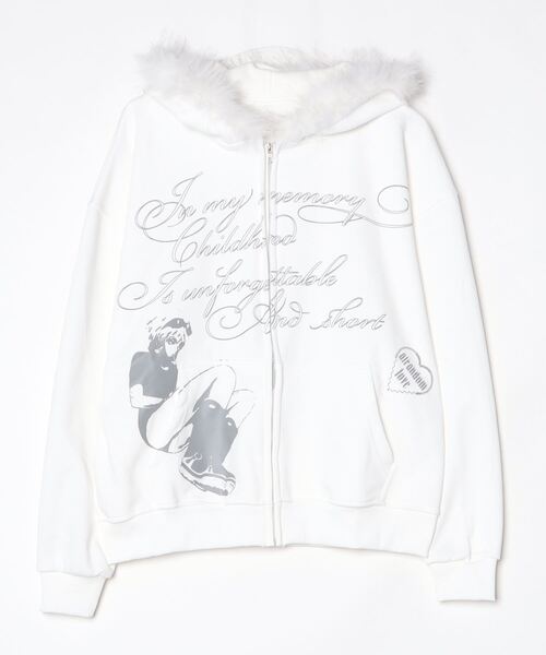 gossip!ロサンゼルス パーカー Y2K 「秋冬新作」ファー付きフード