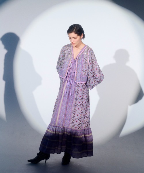 sara mallika（サラ マリカ） ベスト ジレ KAREENA SQUARE PRINT BEADS