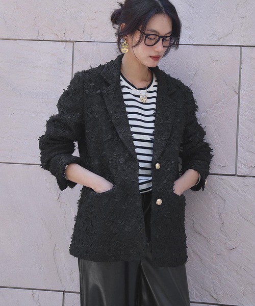 ELFRANK ジャケット テーラードジャケット ツイード テーラード