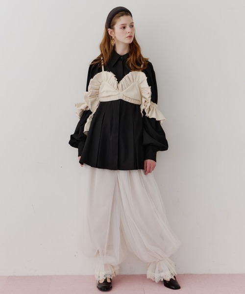 J1U by LA BELLE ETUDE ボリュームドレープフリルビスチェ レディース