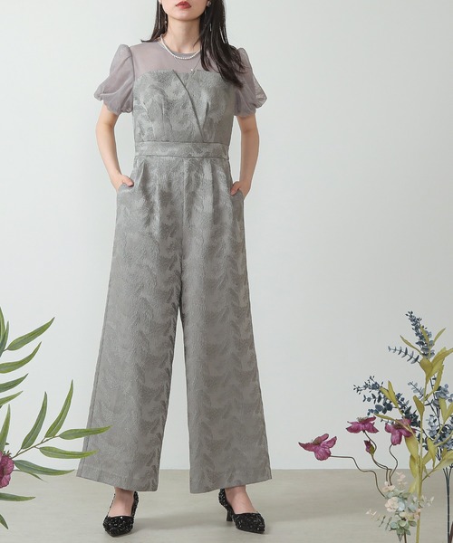 Kana パンツドレス チュール パフスリーブ ワイドパンツ