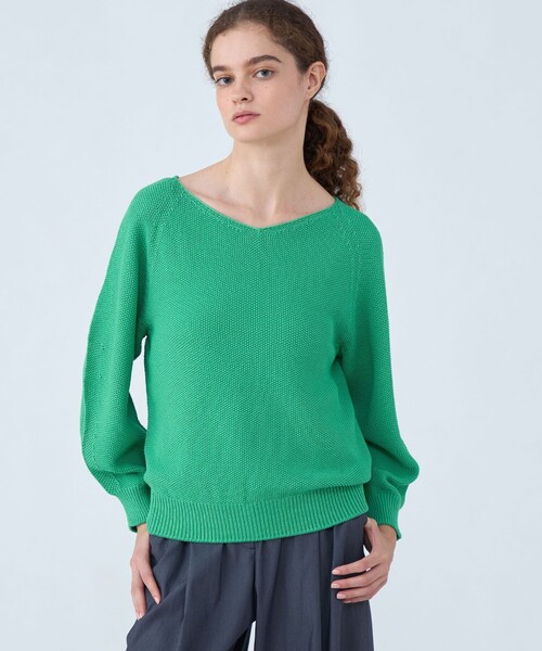 Ballsey（ボールジィ） ニット セーター モスステッチ Vネックプル