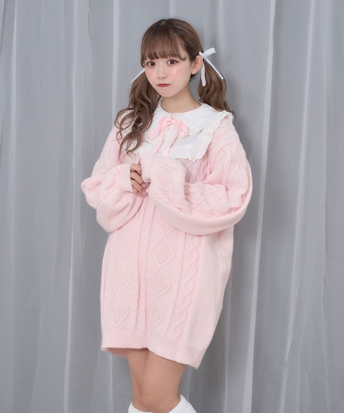 Honey Cinnamon（ハニーシナモン） ワンピース 配色ヨークコットン