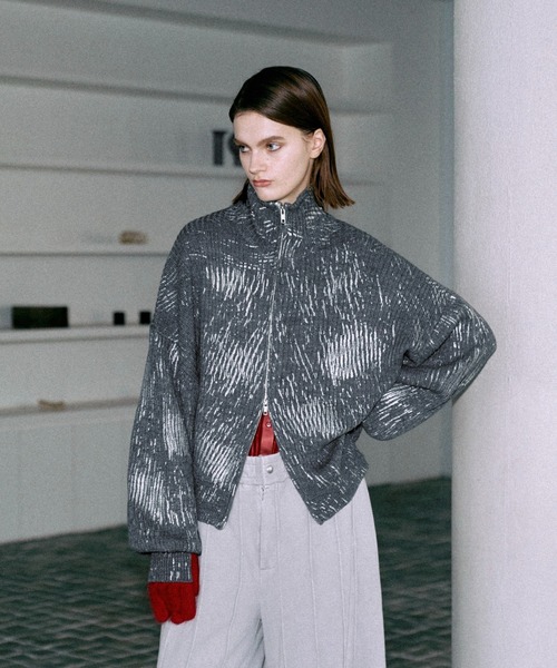 セーター ニット Printing wool drivers knit / プリンティングウール