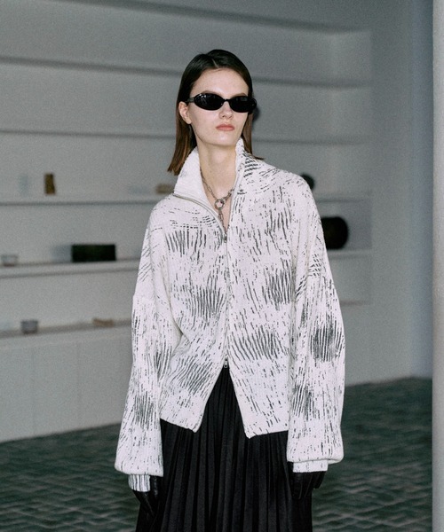 セーター ニット Printing wool drivers knit / プリンティングウール