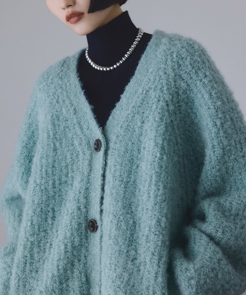 ADAM ET ROPE'（アダムエロペ） カーディガン モヘヤウールニット