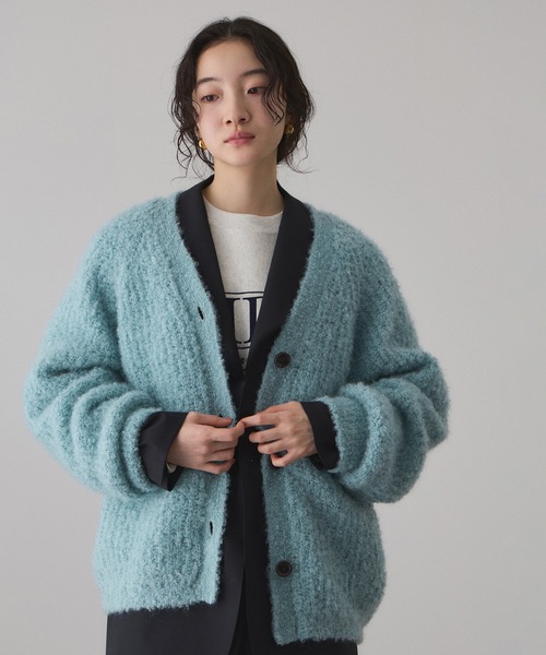ADAM ET ROPE'（アダムエロペ） カーディガン モヘヤウールニット