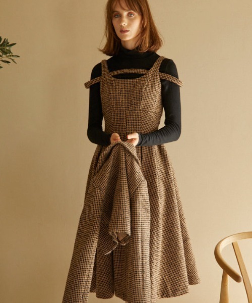 ERADIE（エラディエ） ワンピース Tweed jumper dress ツイード