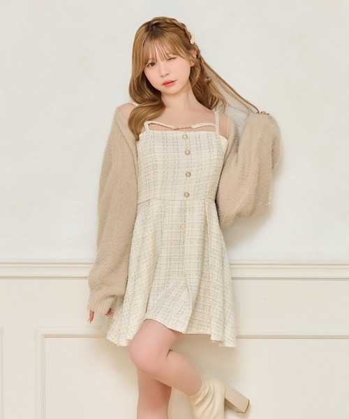 apres jour（アプレジュール） ワンピース 「セット着用可能」ツイード