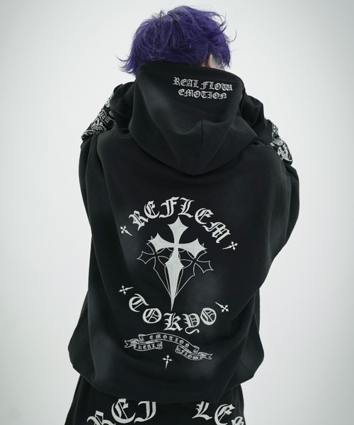 REFLEM（レフレム） パーカー 「REFLEM/レフレム」クロス刺繍ZIP