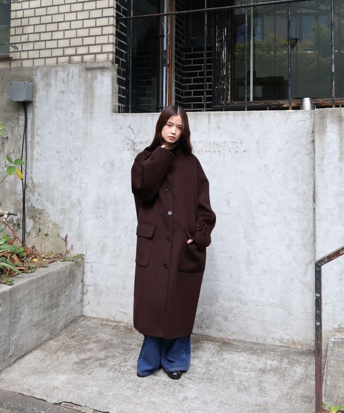 ANME ステンカラーコート コート リバーステンカラーロングコート